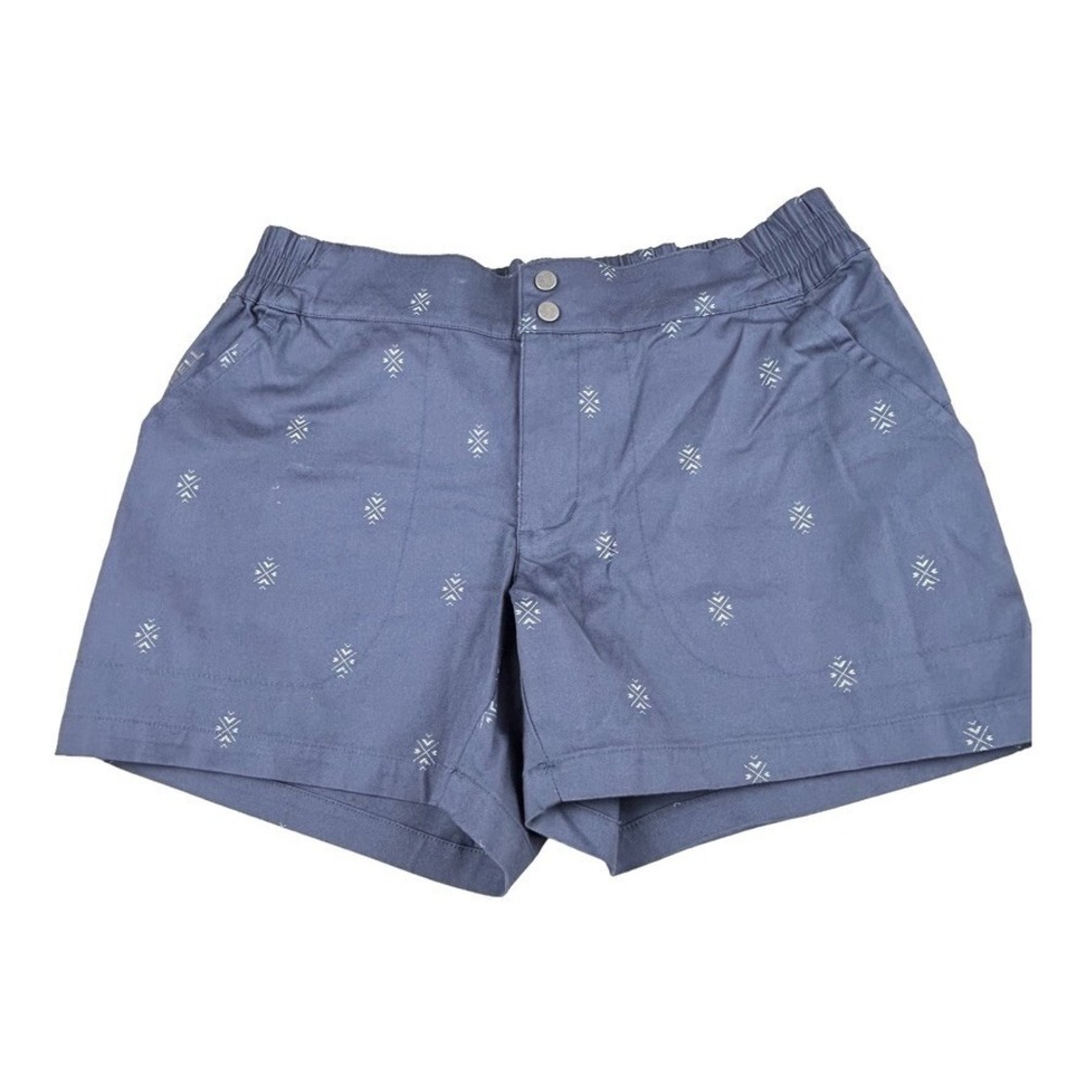 Merrell Women's Shorts Size 4 Blue Geometric Cotton Stretch Pockets 4.5" Inseam